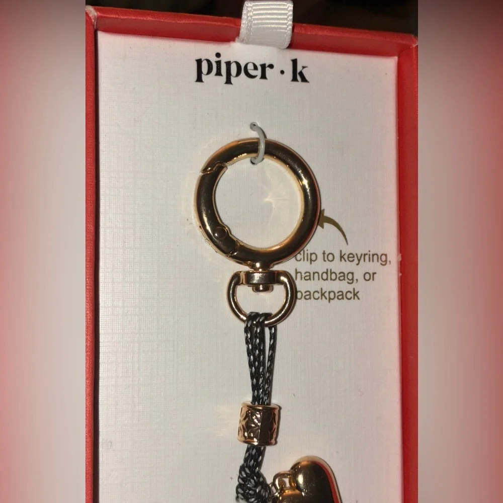PIPER K Sea Ocean Life Love Glass & Howlite Multiple Charm Bag Keychain NEW NWT